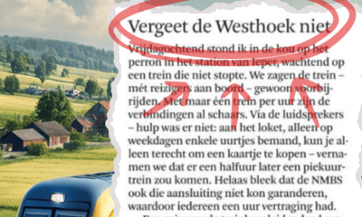 Gele trein en krantenartikel