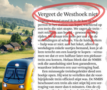 Gele trein en krantenartikel